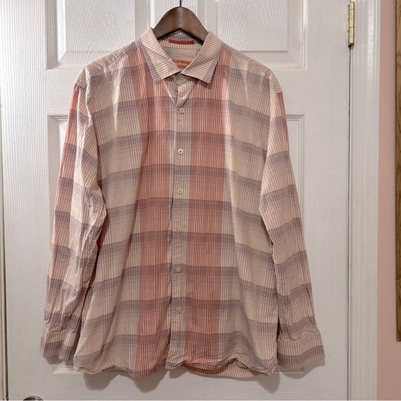 Tommy Bahama Button Down Shirt Men's Plaid Pink Mauve Easter Size XL - Picture 1 of 7
